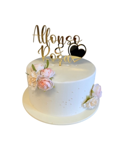 Cake Topper mit Namen personalisiert - gold