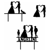 Cake Topper 'Brautpaar mit Kind' personalisierbar