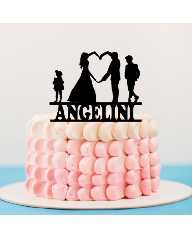 Cake Topper 'Brautpaar mit Kind' personalisierbar
