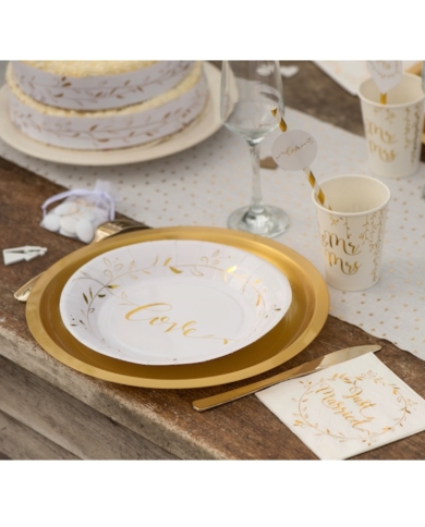 Pappbecher 'Mr & Mrs' - gold