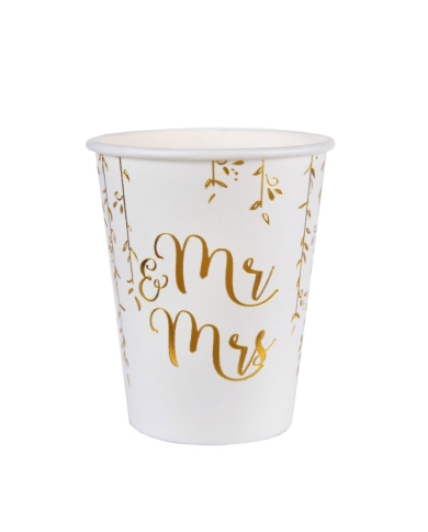 Pappbecher 'Mr & Mrs' - gold