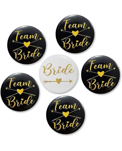 Button-Set 'Team Bride mit Pfeil'