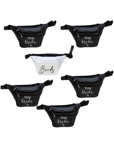 Bauchtaschen Set  'Team Bride' - Schwarz