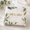 Serviettes 'Mr & Mrs avec des feuilles' - The Weddingshop