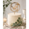 Cake Topper 'Colombe avec une branche ' personnalisé - bois