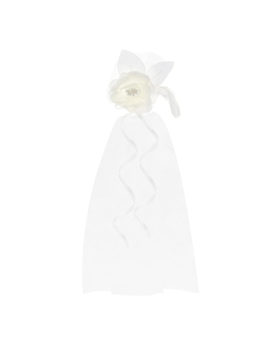 Antennenschleifen Strauss mit Rose - Weiss/Creme (2er Set)