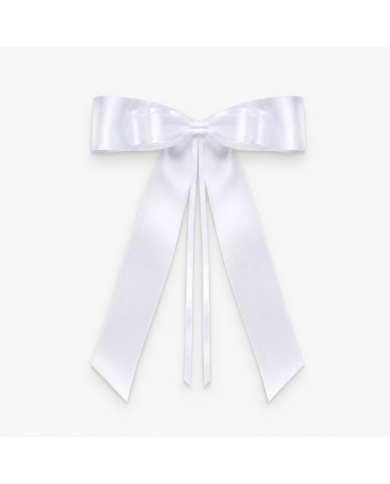 Noud d'antenne satin/organza - Blanc (4 pièces)