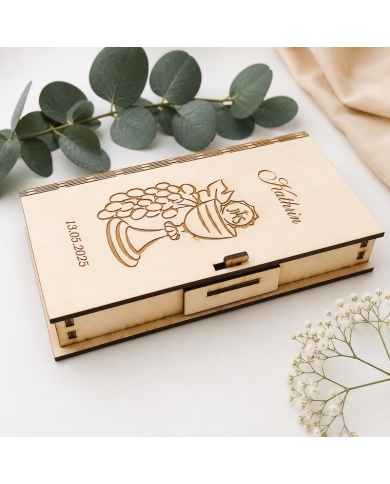 Cashbox 'Livre Calice' bois personnalisée