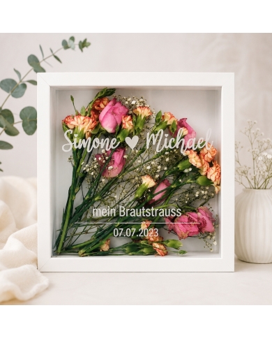 Cadre photo personnalisé pour le bouquet de mariée