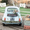 Drapeau voiture 'Just Married' - Fleurs