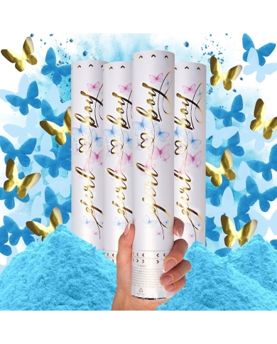 Konfettikanone mit Rauchpulver 'Butterfly' - Blau