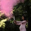 Canon à confettis avec poudre fumigène - Rose