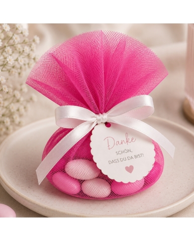 10 Ronds de tulle - rose foncé