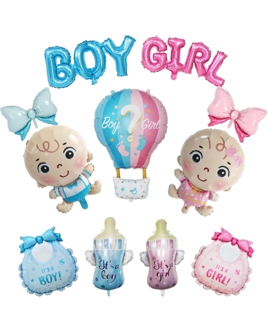 Lot de ballons 'Gender Reveal' (11 pièces)