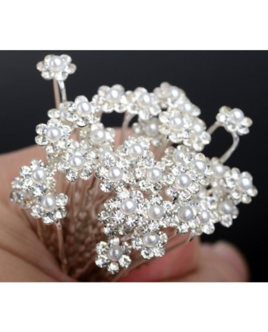 Haarnadeln Blüte Strass/Perle