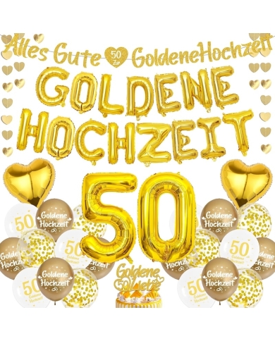 Deko-Set 'Goldene Hochzeit' - The-Weddingshop