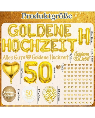 Deko-Set 'Goldene Hochzeit' - The-Weddingshop
