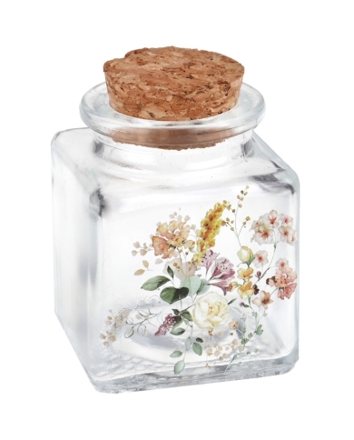 Verre en liège avec motif floral