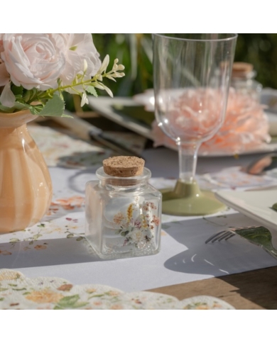 Korkenglas mit Blumendesign