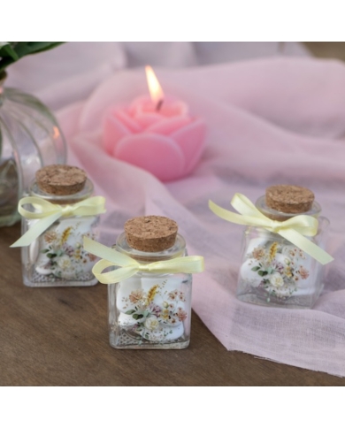 Korkenglas mit Blumendesign