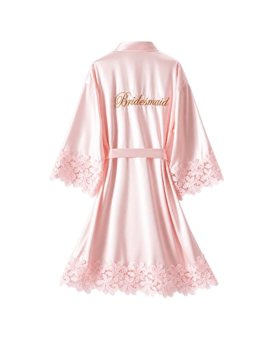 Morgenmantel 'Bridesmaid' mit Spitze