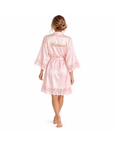 Peignoir 'Bridesmaid' avec dentelle 'Bride'