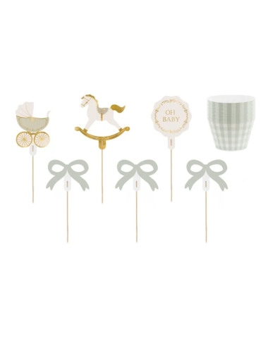 Babyparty - Cupcake Set 'Oh Baby' (6 Stück) - The Weddingshop