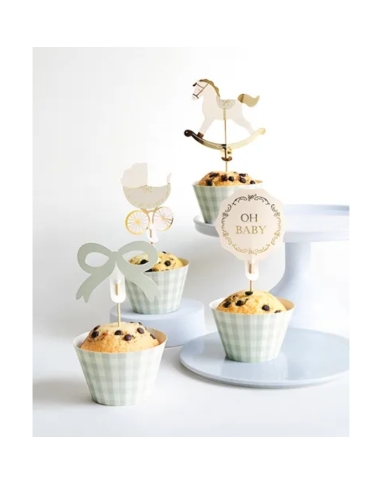 Babyparty - Cupcake Set 'Oh Baby' (6 Stück) - The Weddingshop