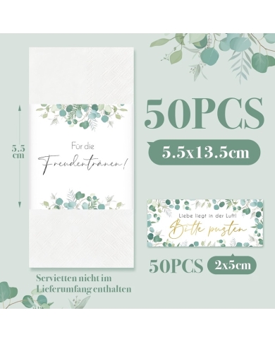 Autocollants 'Larmes de joie, banderoles & bulles de savon' (lot de 50)