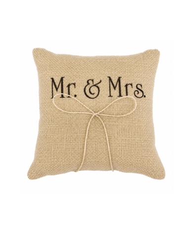Kleines Ringkissen Jute 'Mr & Mrs'