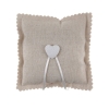 Coussin d'alliance 'Coeur' en coton' - Nature