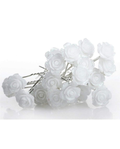 20 Barrette Épingle 'Rose pailletée'