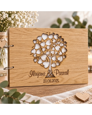 Livre d'or personnalisé bois 'Arbre d'amour'