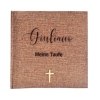 Livre d'or 'Croix' en jute personnalisé