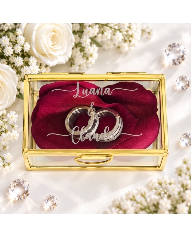 Personalisierte Ringbox aus Glas