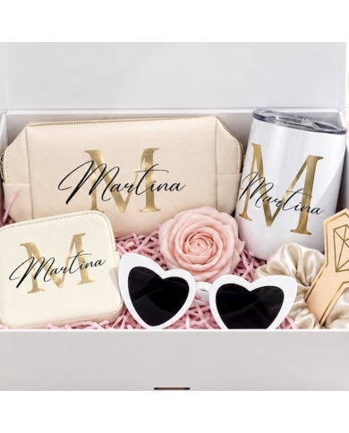 Boîte cadeau personnalisé noir & doré