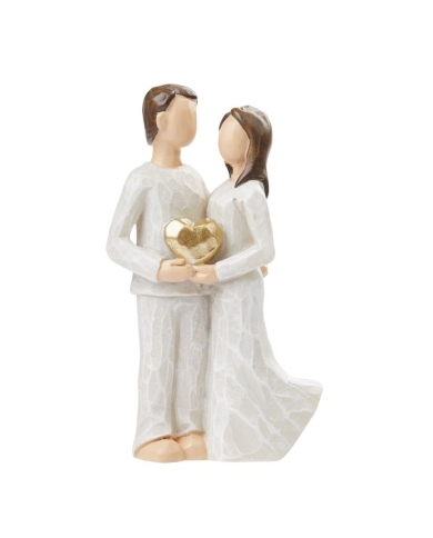 Figurine de gâteau 'Couple avec un cœur'