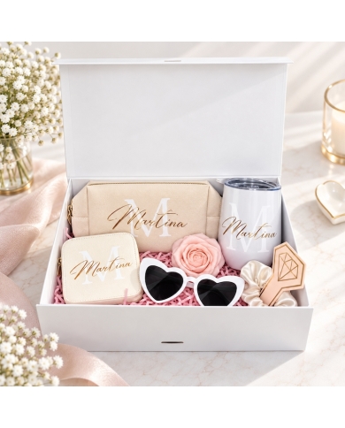 Geschenkbox personalisiert in Weiss & Gold