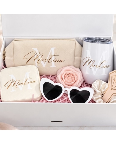 Geschenkbox personalisiert in Weiss & Gold