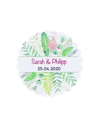 Pendentif personnalisé 'Flowers' - rose/vert