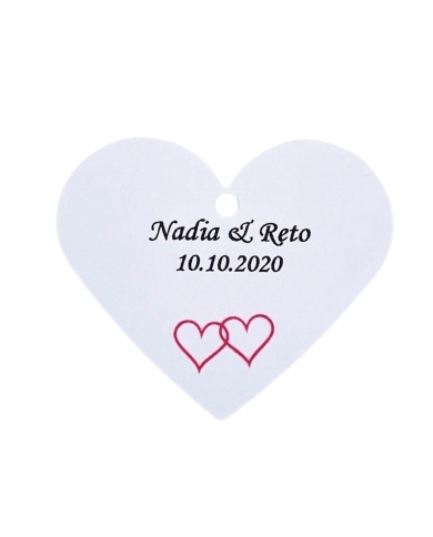 Anhänger personalisiert Herzform - Two Hearts