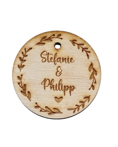 Holzanhänger 'Hochzeit' personalisiert