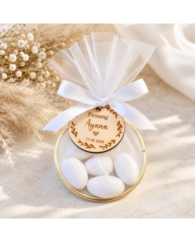Cadeau d'invité avec tulle et nœud 'Ange' personnalisé