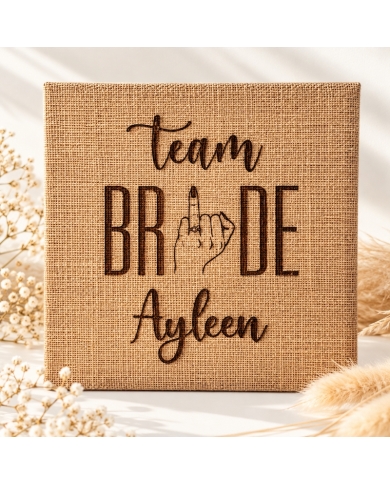 Livre d'or 'Team Bride' en jute personnalisé
