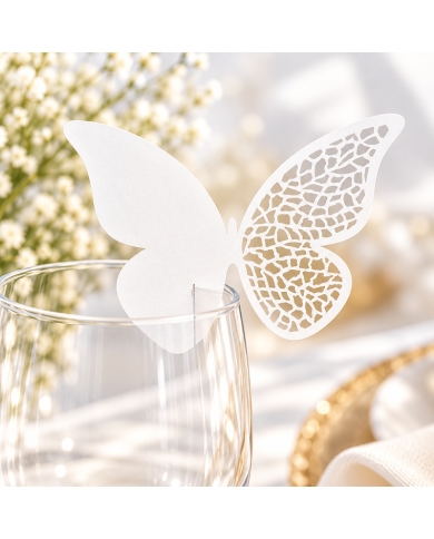 Nominette 'Grand papillon dentelle' pour verre