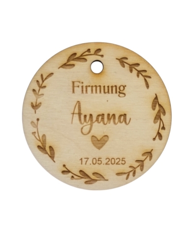 Pendentif en bois personnalisé