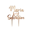 Cake Topper 'Namen mit Herz' personalisiert - roségold