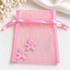 Sachet organza avec petits ours - rose