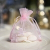 Sachet organza avec petits ours - rose