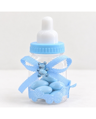 Babyflasche befüllt - Hellblau